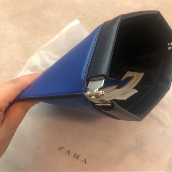 NEW Zara Blue Envelope Clutch - Picture 8 of 8